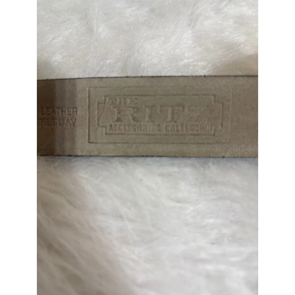 The Ritz Accessories Vintage Classy Belt Womens 26-29 Navy Blue Leather Gold